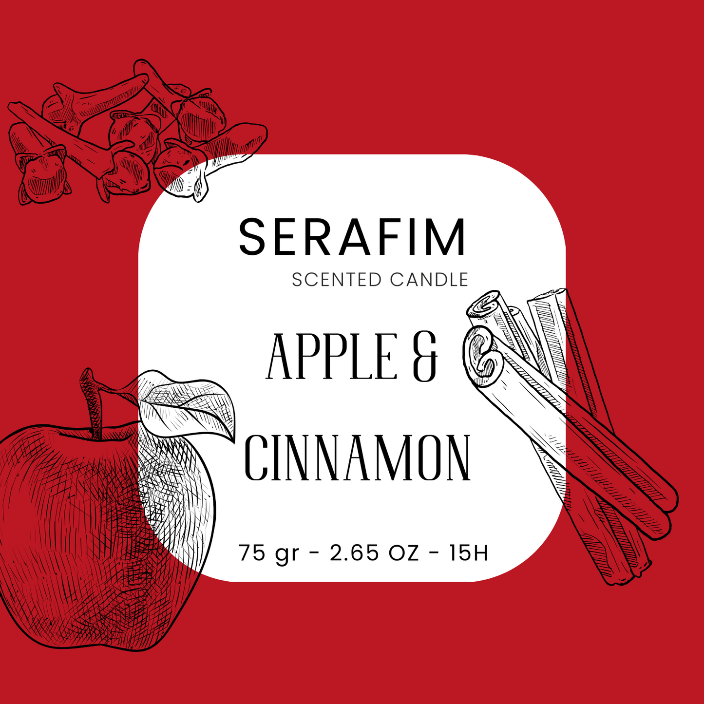 Vela Aromática 75gr Maça e Canela