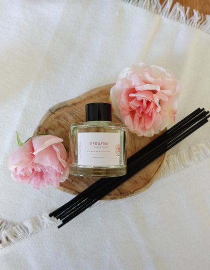 Difusor de Varetas Rosa da Bulgária & Madeira